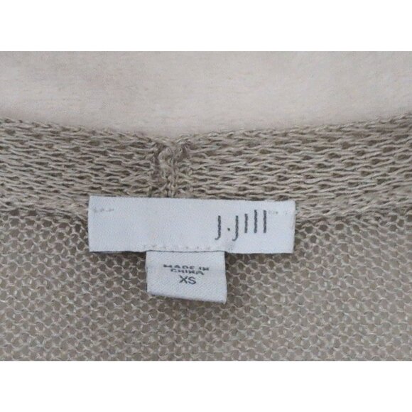 J Jill Open Front Cardigan Womens XS Beige Linen Blend Minimalist Capsule - Picture 4 of 8